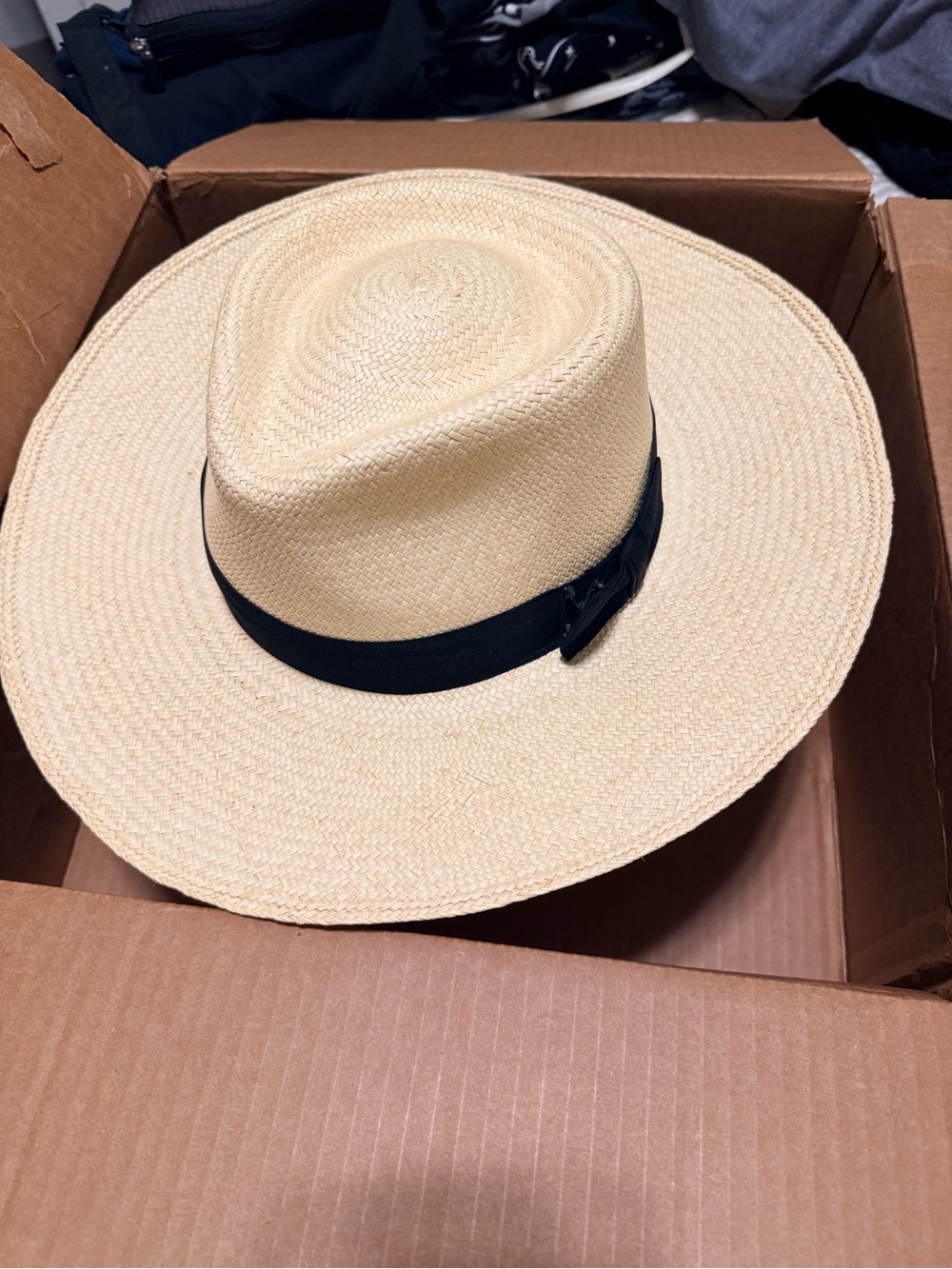 Men's Straw Fedora Hat with Black Band - Classic Sun Hat